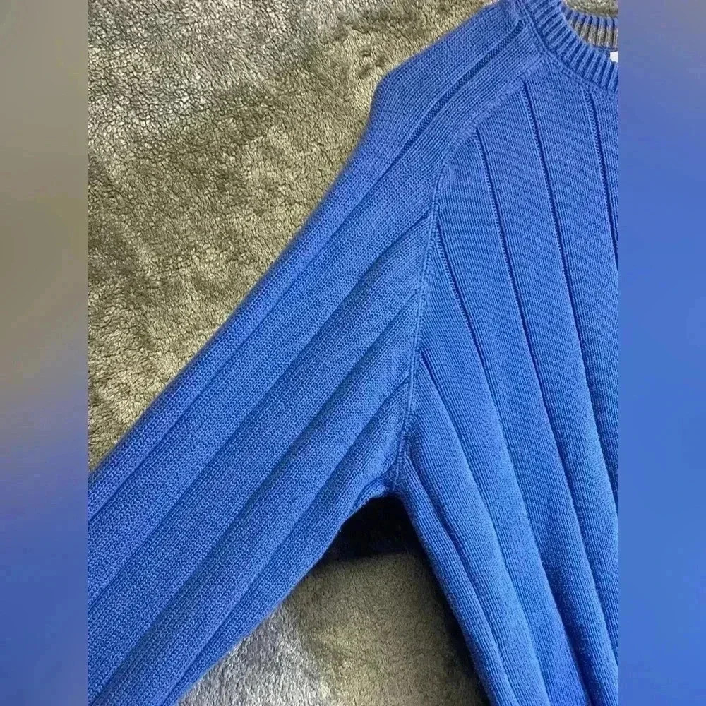 Geoffrey‎ Beene men’s blue cable knit sweater size M - Picture 2 of 7